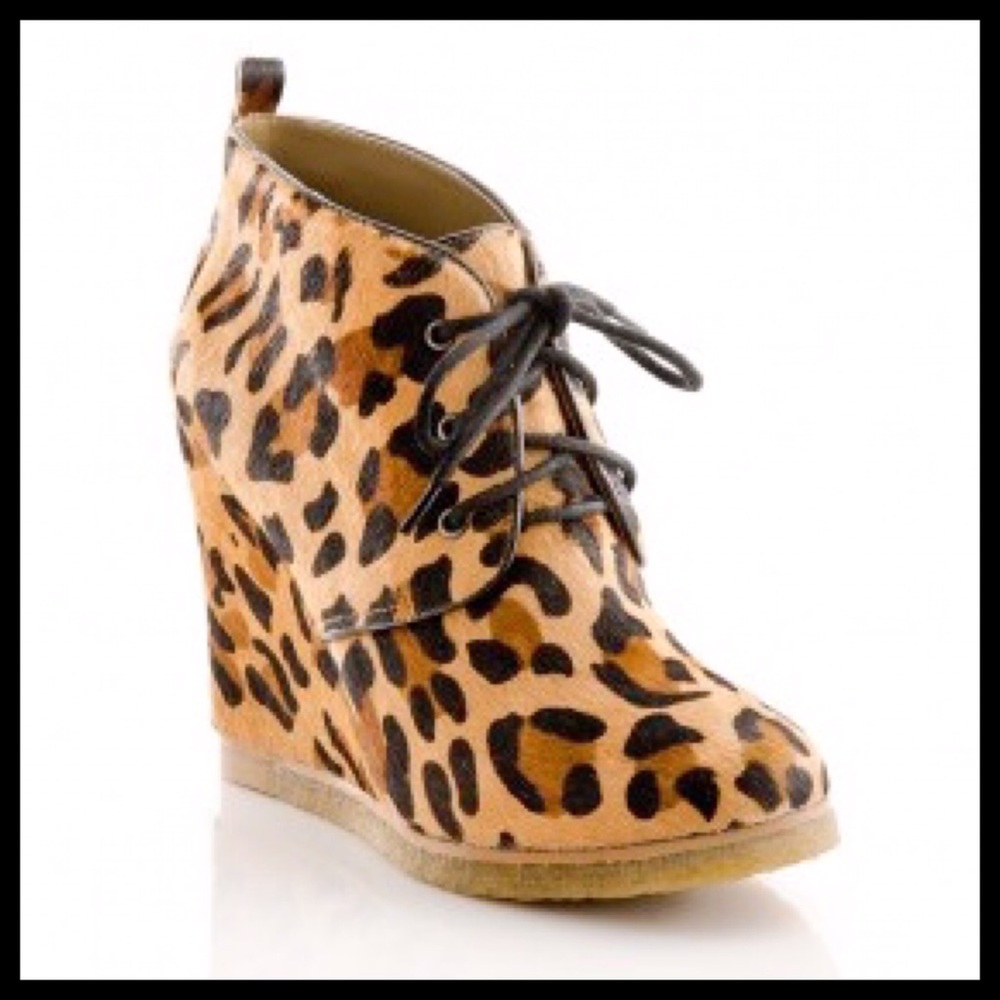Shoemint Jolly Leopard Pony Wedges - Picture 3 of 7